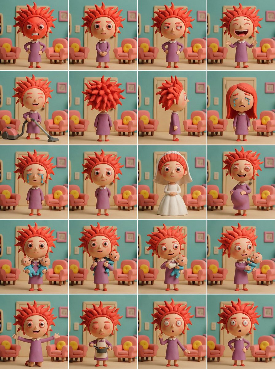 Character Expression and Pose Variation Prompt (20 Patterns) — Nano Banana Pro AI Generated Image
