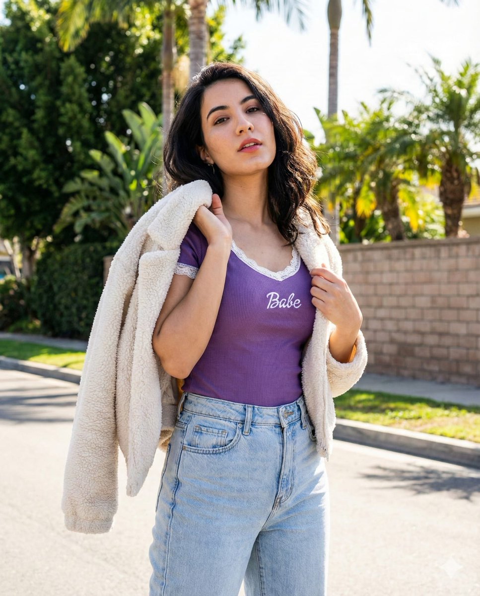 Vertical Street Portrait of a Young Woman — Nano Banana Pro AI Generated Image