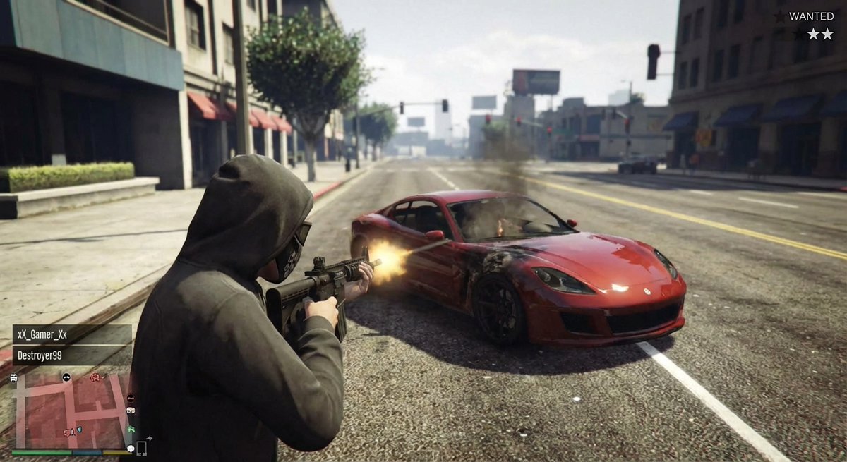 GTA 5 online action scene — Nano Banana Pro AI Generated Image