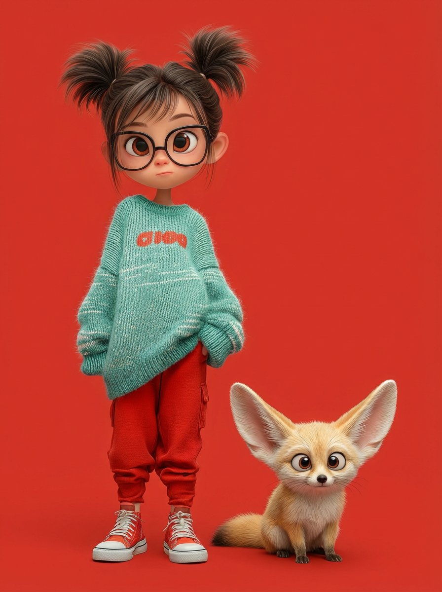 Pixar-Style 3D Character Portrait with Fennec Fox — Nano Banana Pro AI Generated Image