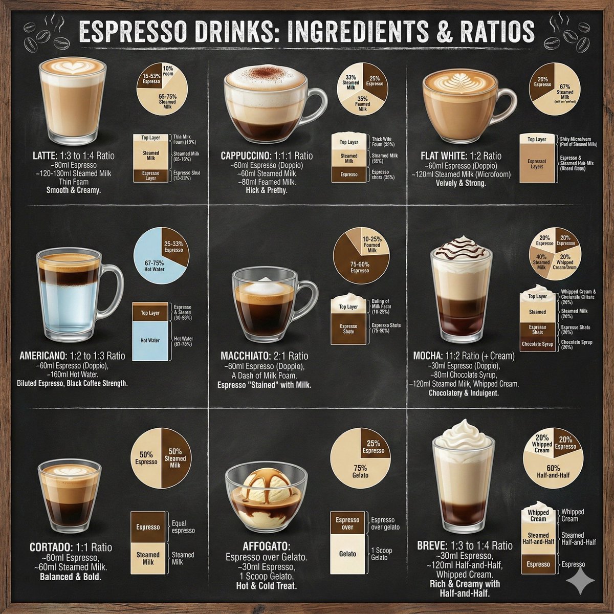 Coffee drinks infographic — Nano Banana Pro AI Generated Image