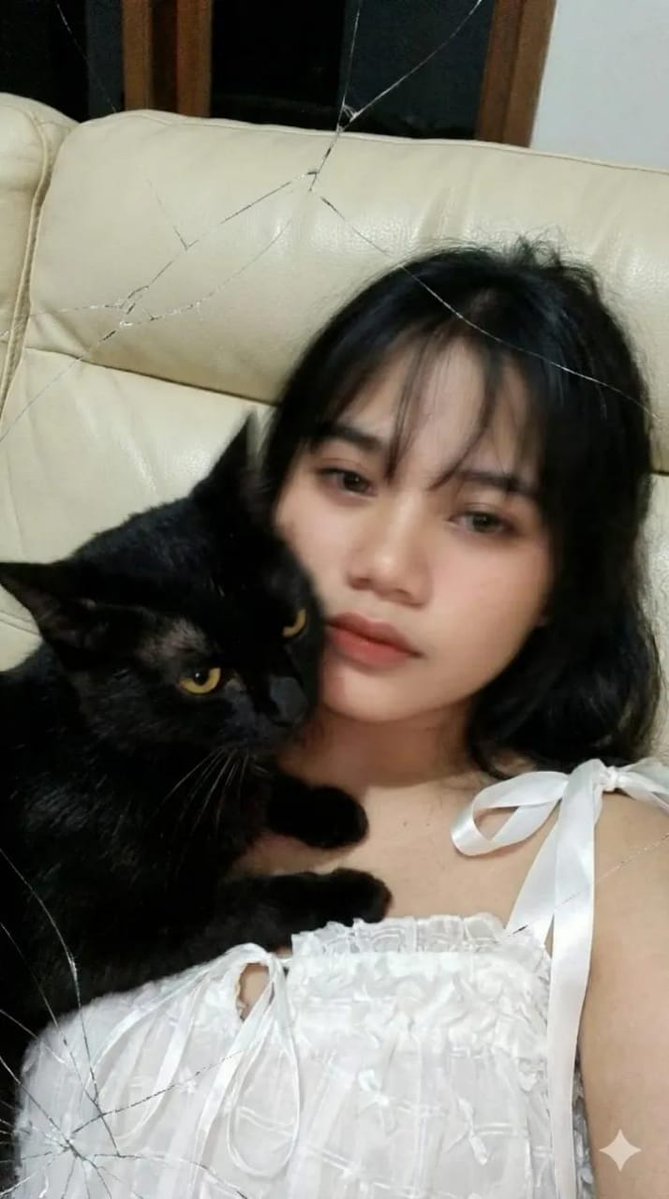 Low-Resolution Motion-Blurred Selfie with Cat — Nano Banana Pro AI Generated Image