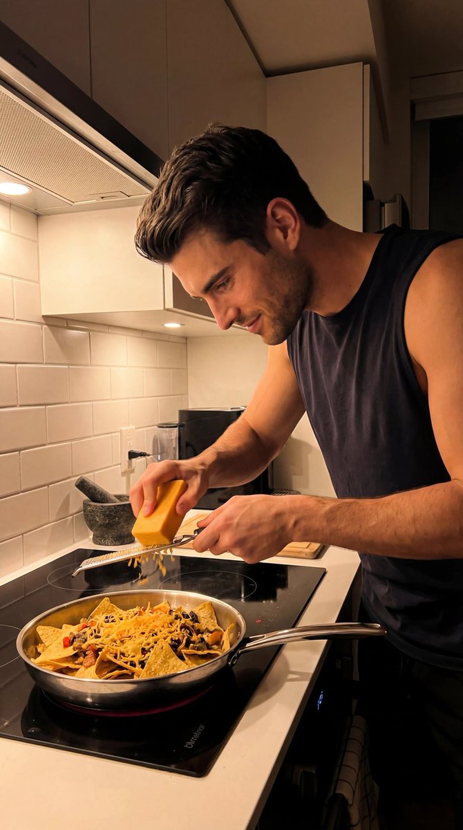 Candid Kitchen Cooking Scene JSON Prompt — Nano Banana Pro AI Generated Image