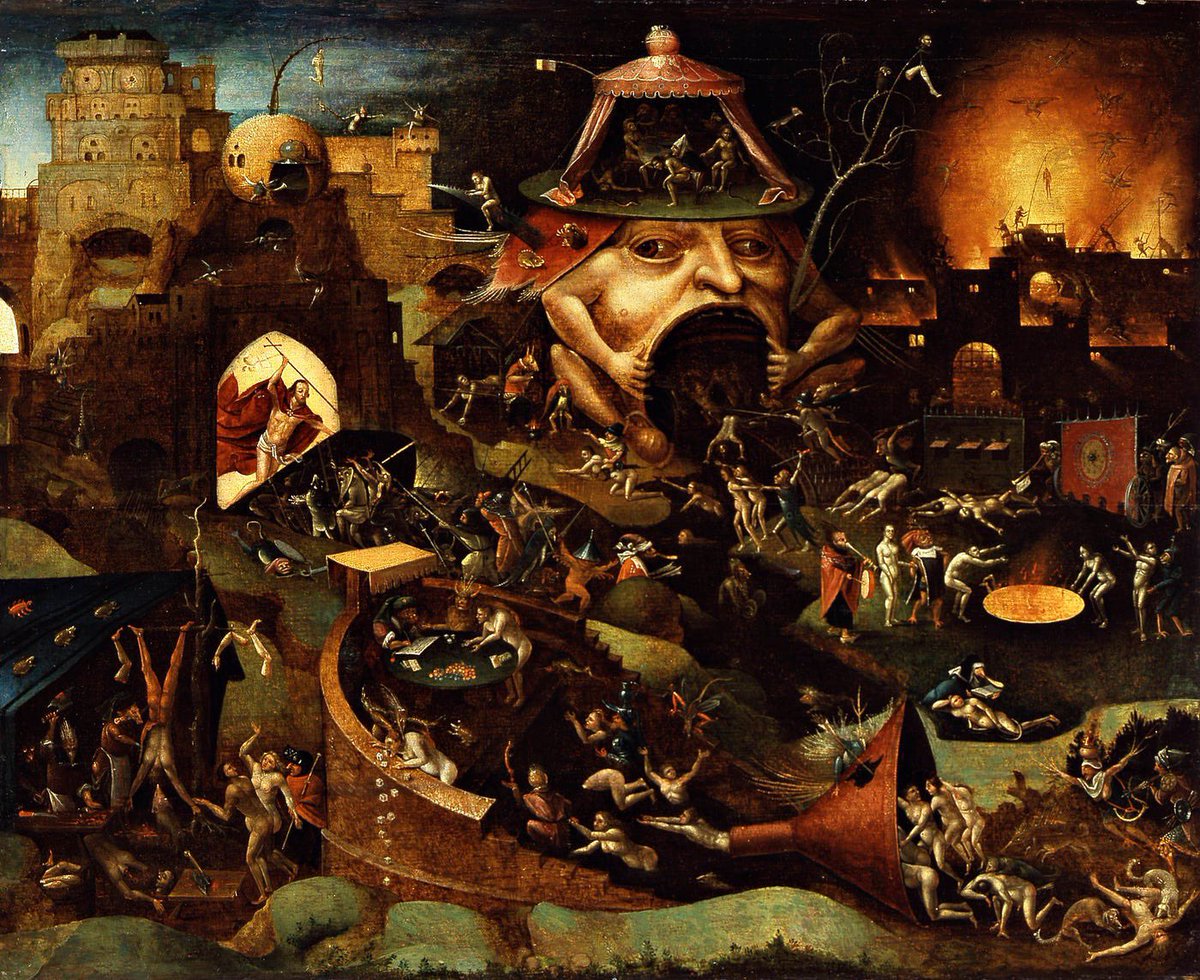 Bosch-inspired Harrowing of Hell follower scene — Nano Banana Pro AI Generated Image