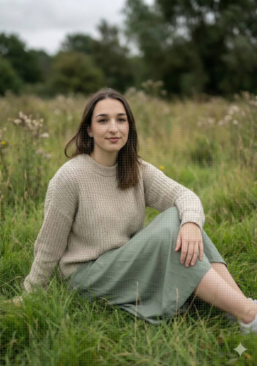 Serene Portrait in a Meadow with Shallow DOF — Nano Banana Pro AI Generated Image