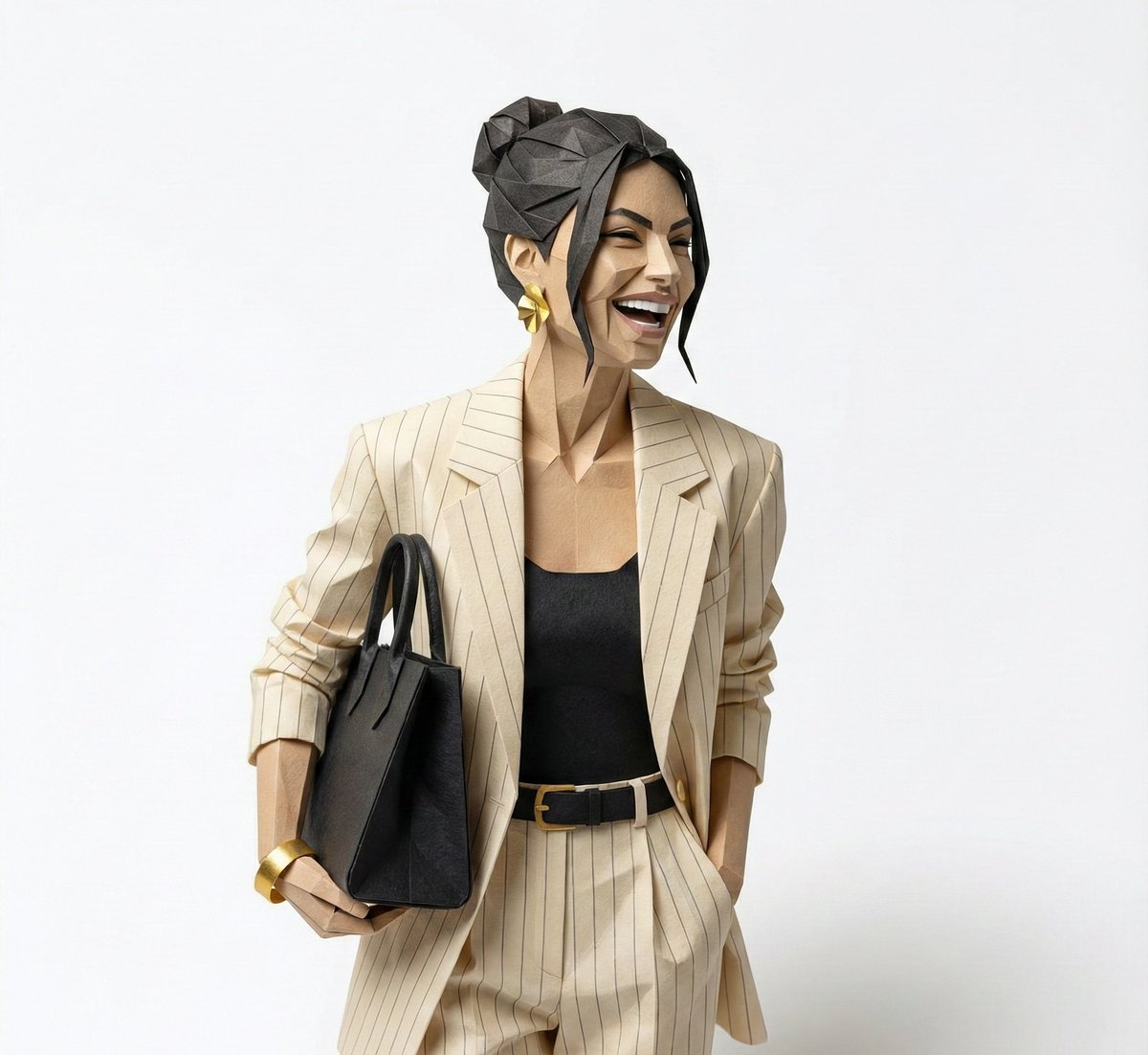 Hyper-Detailed Origami Portrait Sculpture — Nano Banana Pro AI Generated Image