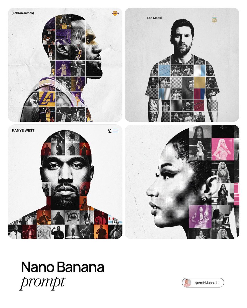 Photo-Grid Tribute Poster Design Prompt — Nano Banana Pro AI Generated Image