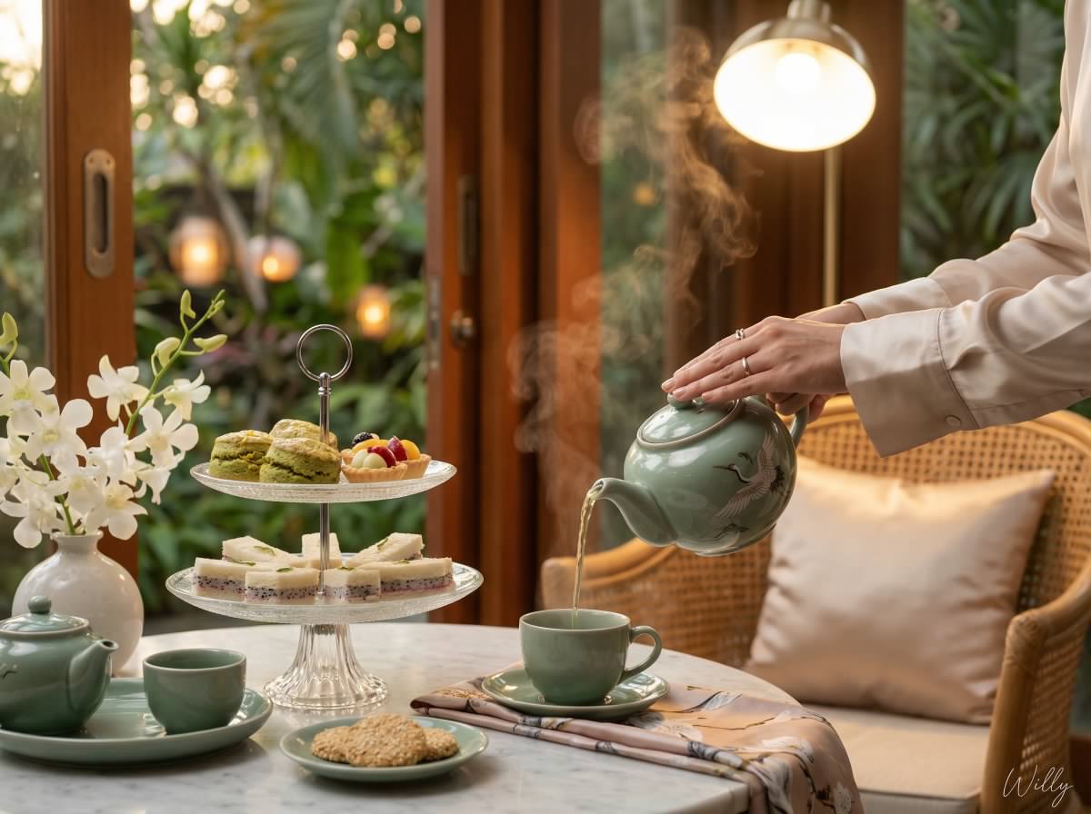 Photorealistic Vietnamese Afternoon Tea Scene — Nano Banana Pro AI Generated Image