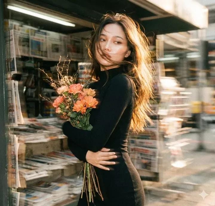 Vintage Film Aesthetic Portrait with Motion Blur — Nano Banana Pro AI Generated Image