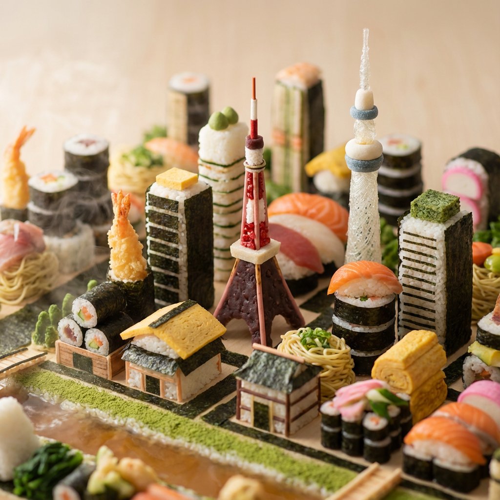 Edible Cityscape Diorama (Double Inference) — Nano Banana Pro AI Generated Image
