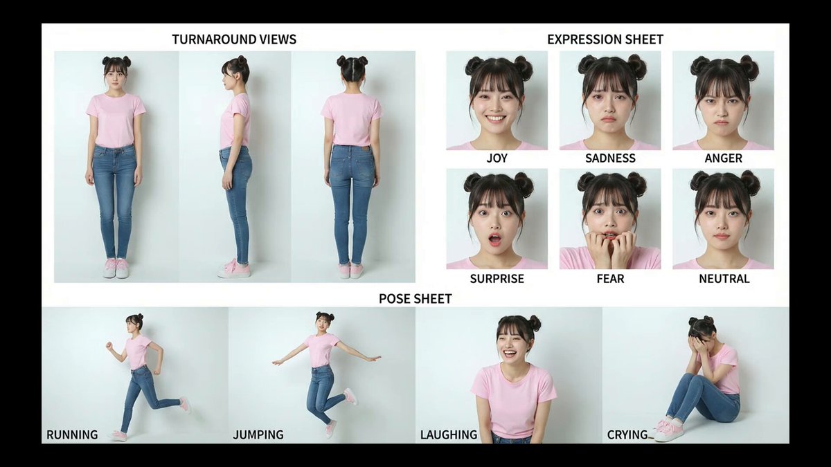 Realistic character design sheet from a photo — Nano Banana Pro AI Generated Image