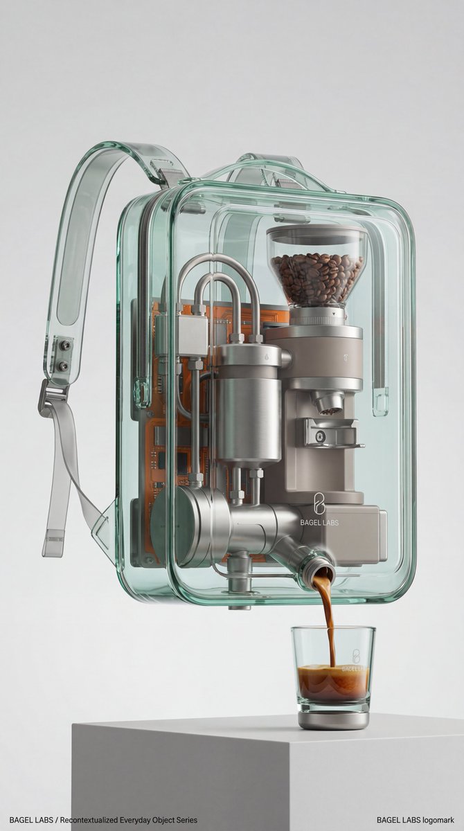 Recontextualized Backpack Espresso Machine Concept Prompt — Nano Banana Pro AI Generated Image