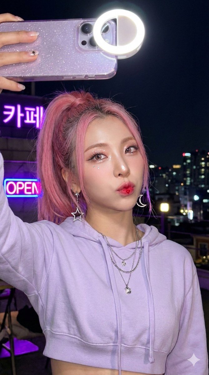 Photoreal K-pop selfie on rooftop — Nano Banana Pro AI Generated Image