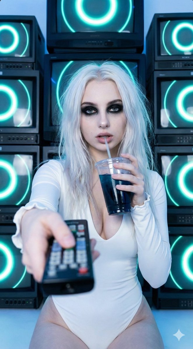 Y2K Cyber-Goth Portrait with CRT Monitors Prompt — Nano Banana Pro AI Generated Image