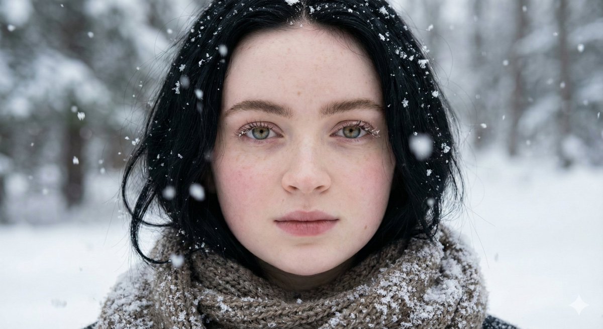 Ultra-Photorealistic Winter Portrait Macro Focus (Sadie Sink) — Nano Banana Pro AI Generated Image