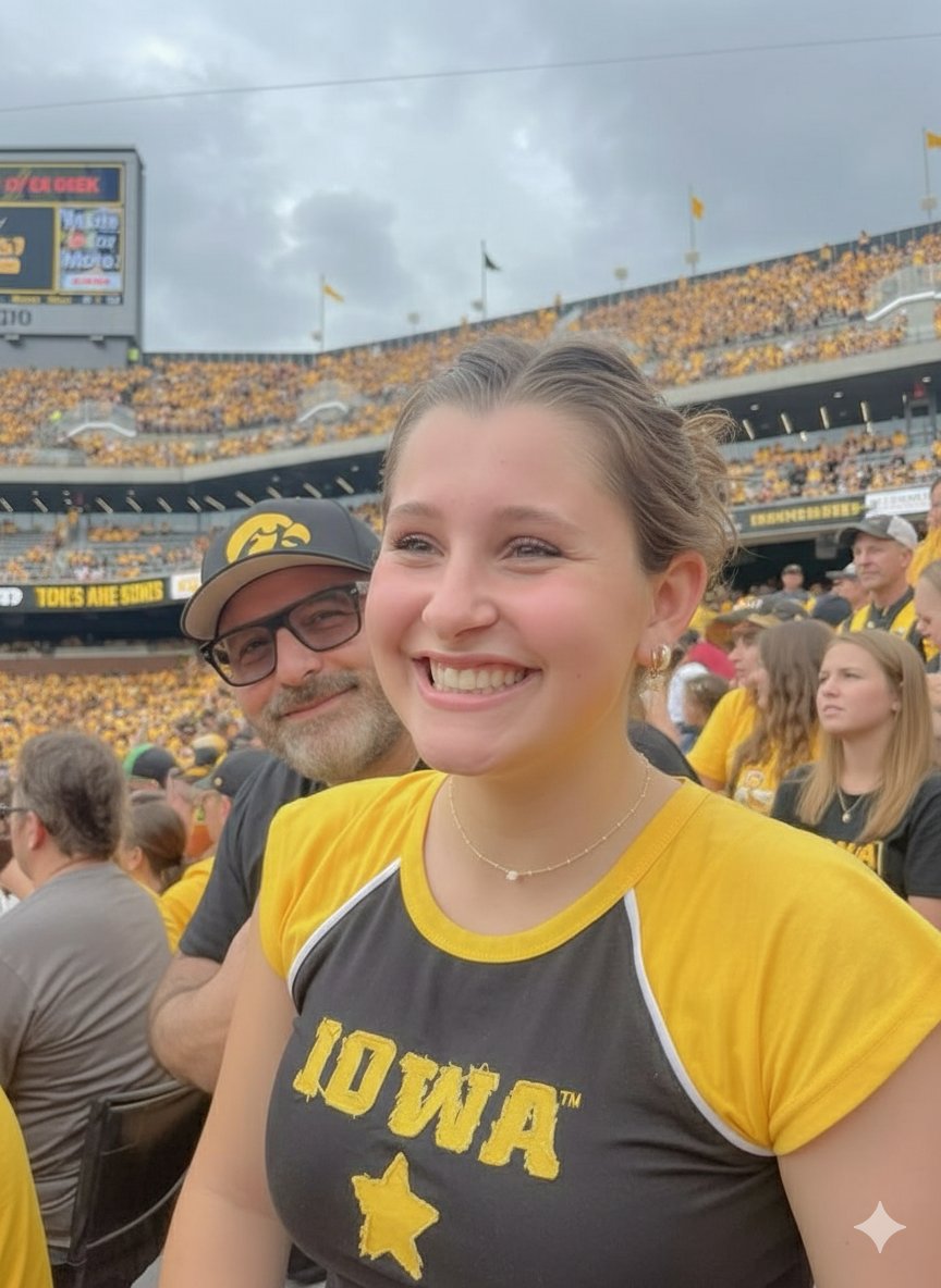 Iowa Hawkeyes Stadium Selfie Portrait — Nano Banana Pro AI Generated Image