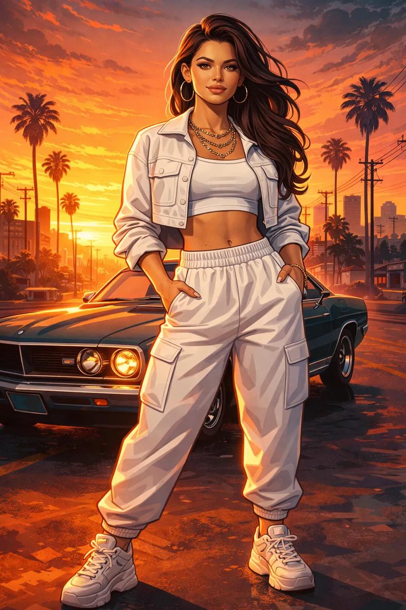 GTA Loading Screen Style Urban Chic Illustration — Nano Banana Pro AI Generated Image