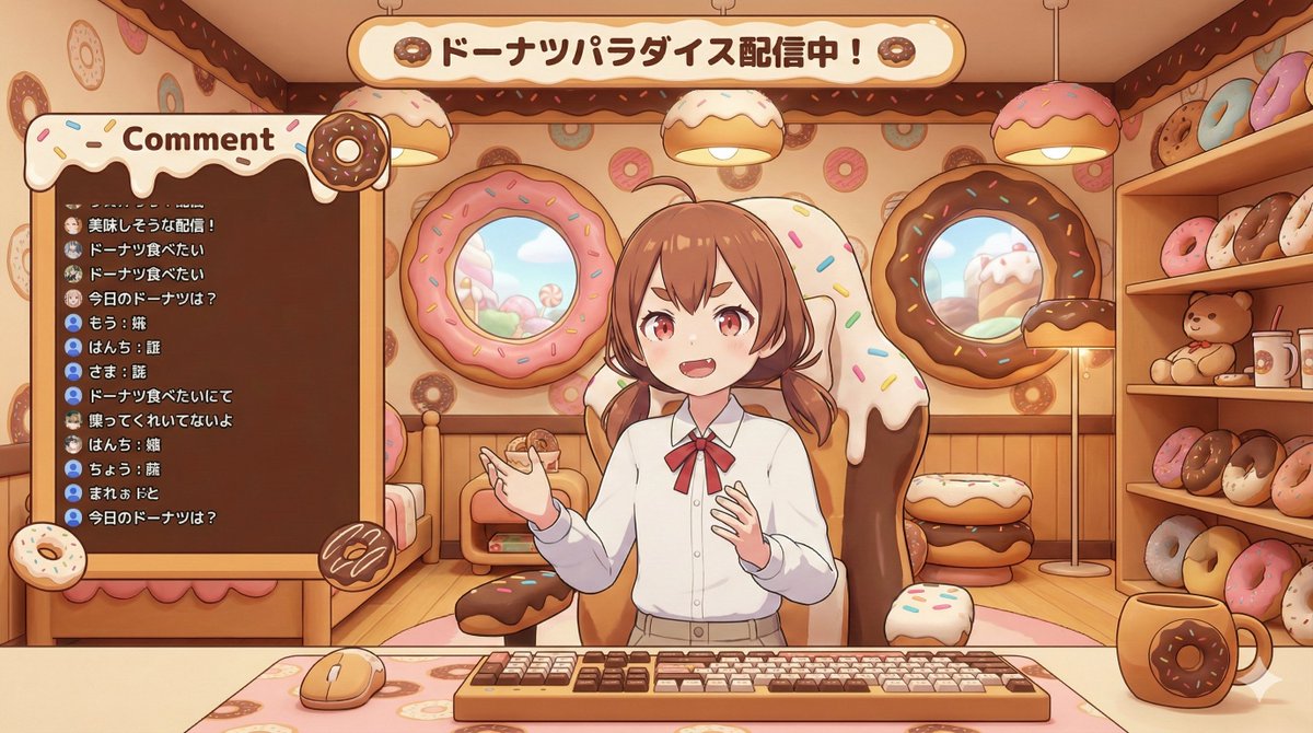 VTuber Streaming Screen Generation with Customizable Character and Theme — Nano Banana Pro AI Generated Image