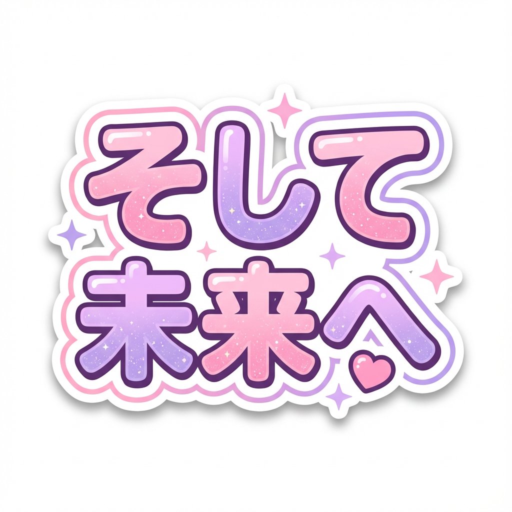 Kawaii Japanese Anime-Style POP Typography Sticker — Nano Banana Pro AI Generated Image