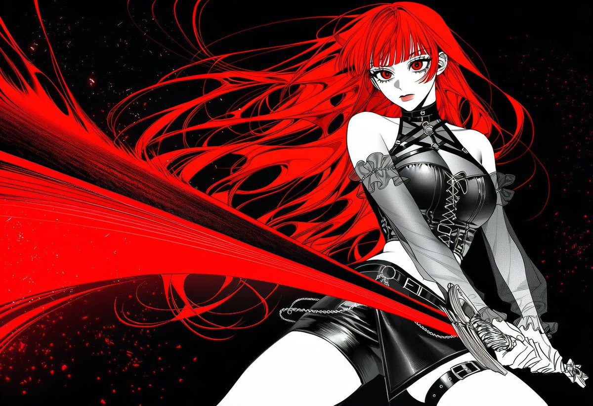 Black and White Fantasy Action Weapon Prompt — Nano Banana Pro AI Generated Image