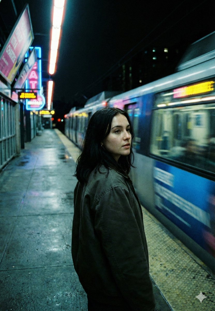 Neo-Noir Cinematic Street Photography in Subway — Nano Banana Pro AI Generated Image