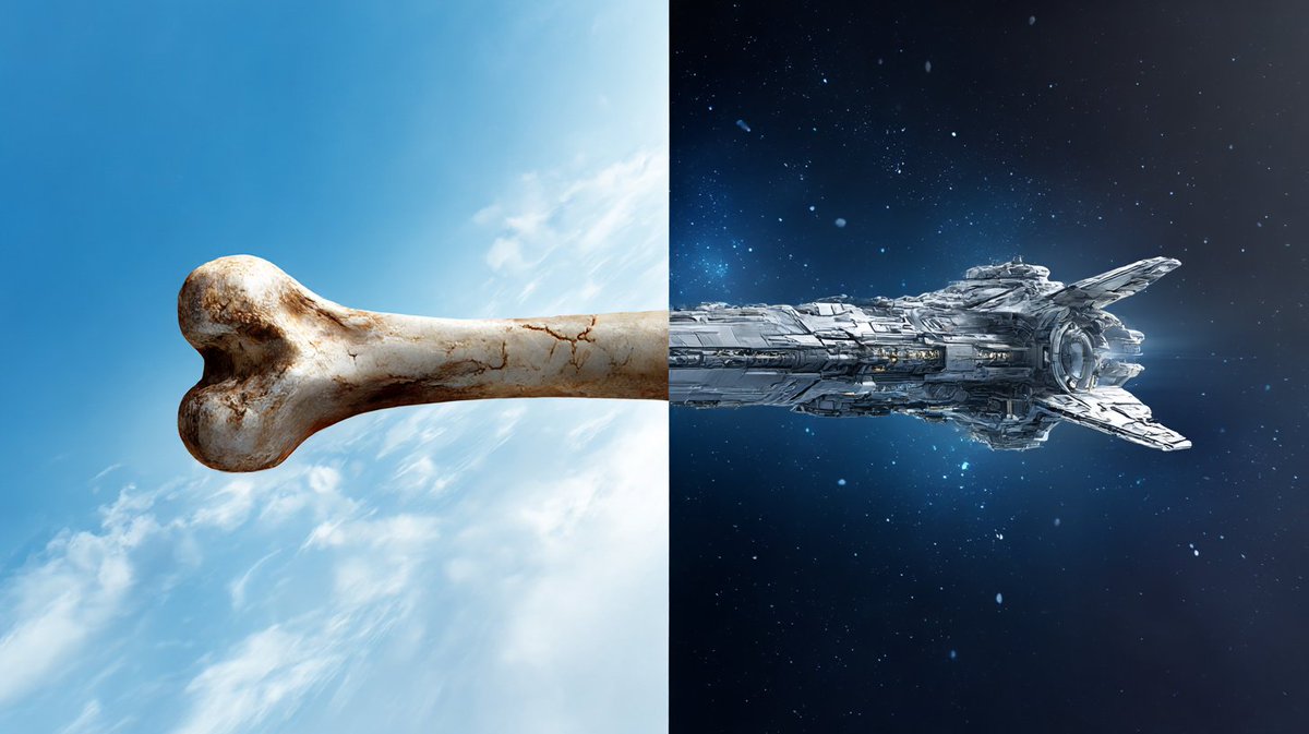 Bone to Spaceship Transition Image — Nano Banana Pro AI Generated Image