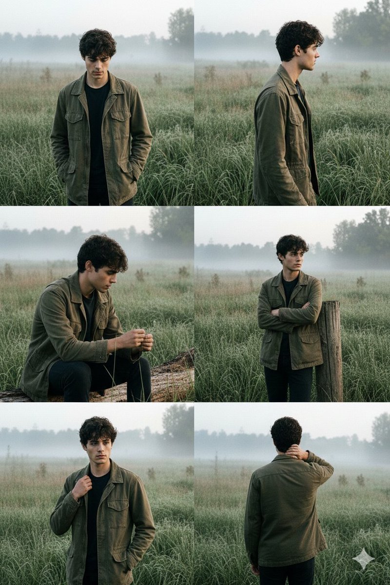 Contemplative Meadow Portrait Prompt (Identity Preservation) — Nano Banana Pro AI Generated Image