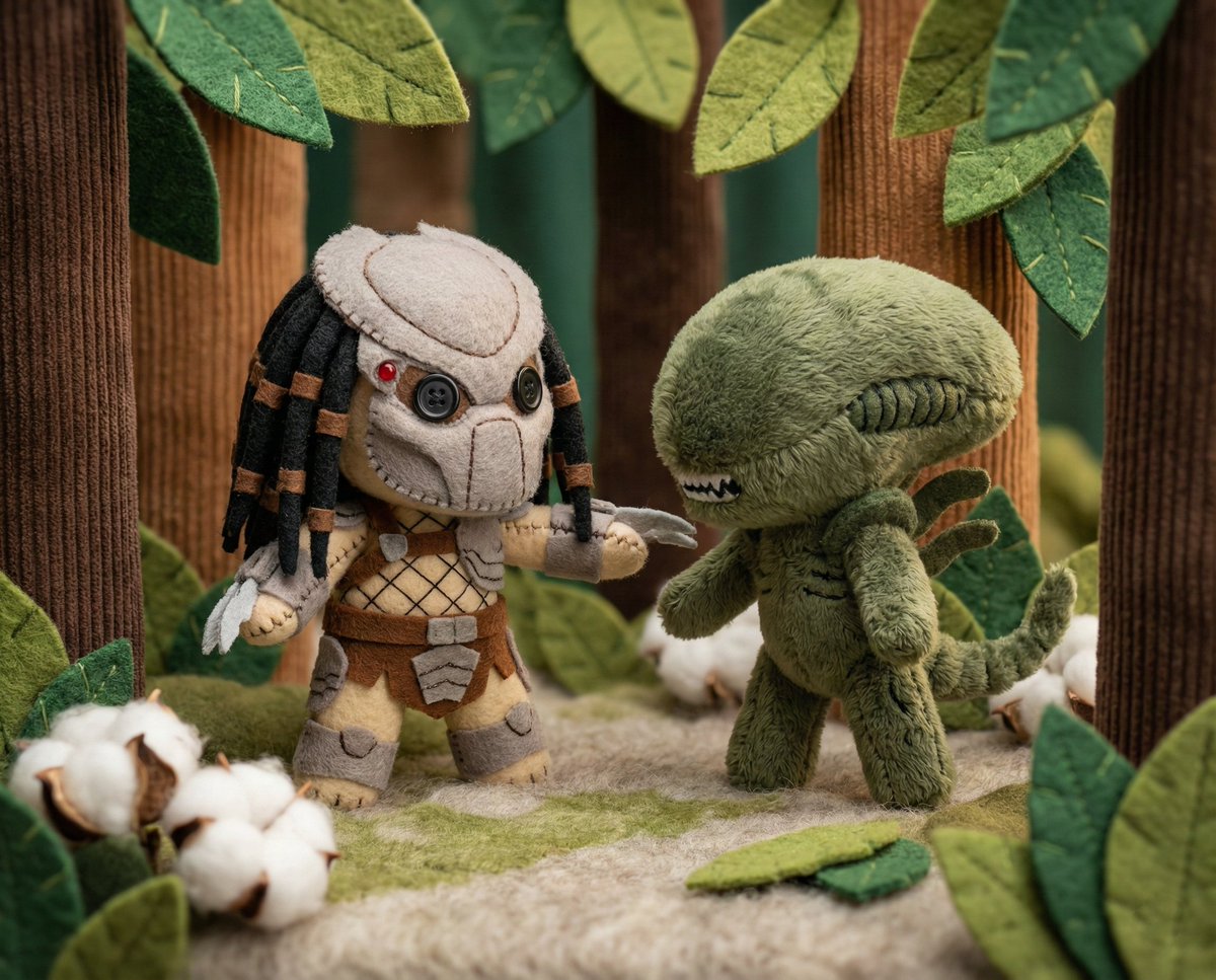 Whimsical Plush Toy Diorama of Little Red Riding Hood — Nano Banana Pro AI Generated Image