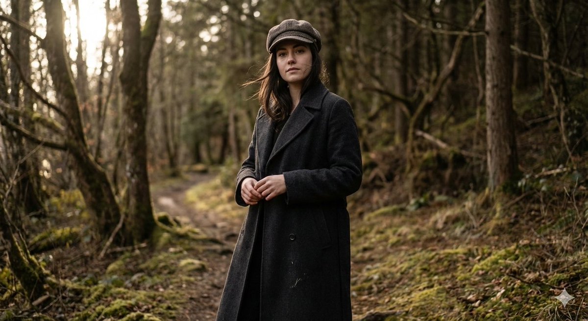 Realistic Full-Body Portrait in Forest Prompt — Nano Banana Pro AI Generated Image