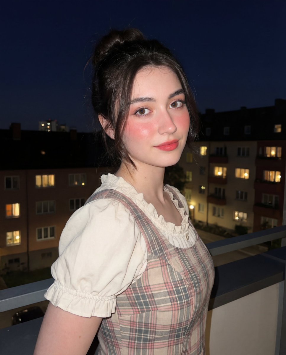 Soft-Glow Night Portrait with On-Camera Flash — Nano Banana Pro AI Generated Image