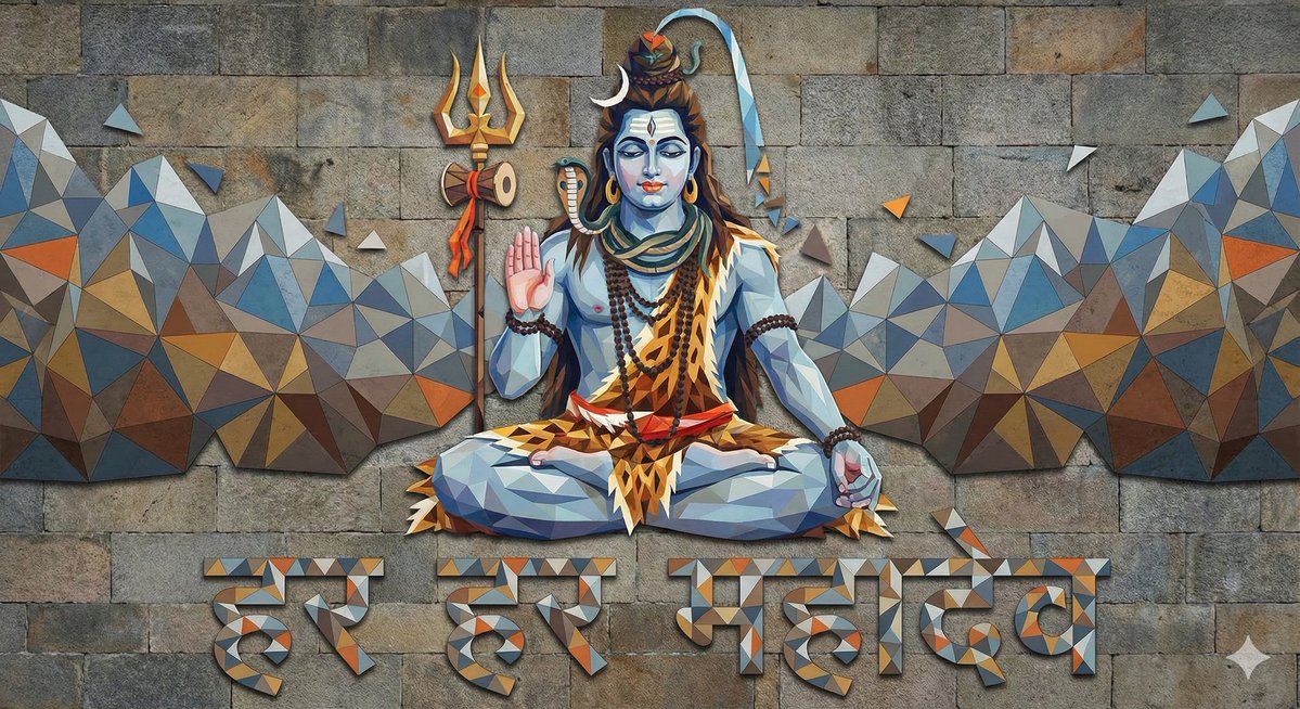 Mahadev Triangle Art Prompt — Nano Banana Pro AI Generated Image