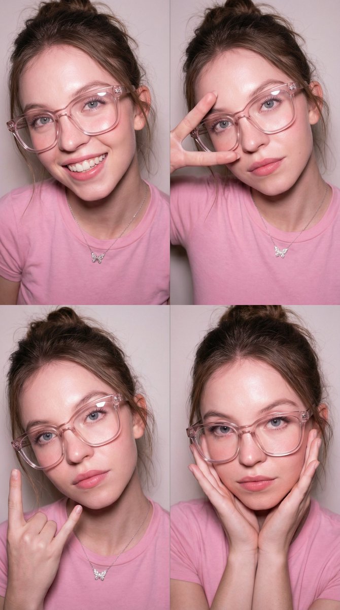 4-Panel Collage Portrait with Flash — Nano Banana Pro AI Generated Image