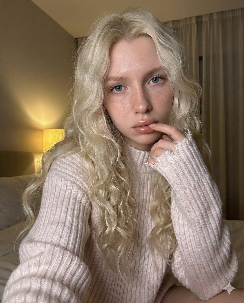 Intimate Low-Light Bedroom Selfie Portrait — Nano Banana Pro AI Generated Image