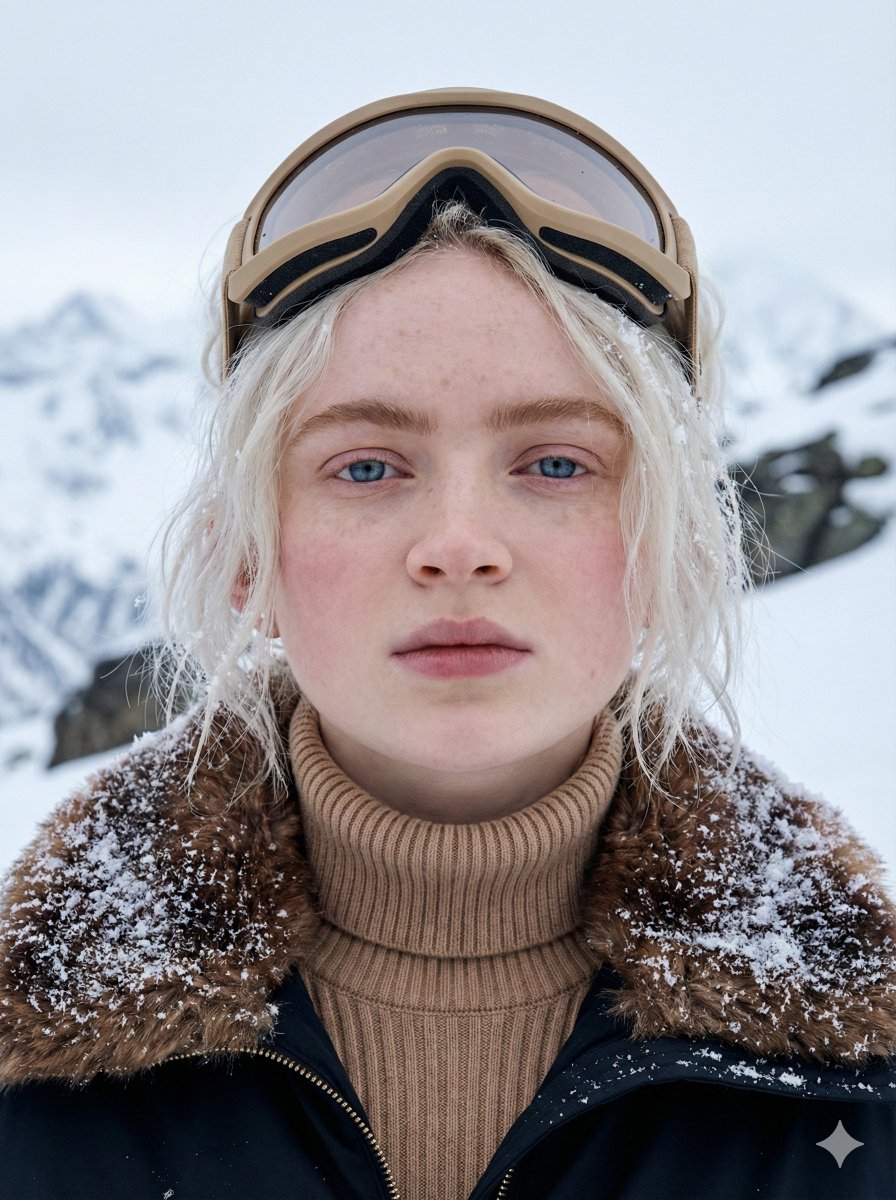 Cinematic Close-up Portrait in Alpine Environment — Nano Banana Pro AI Generated Image