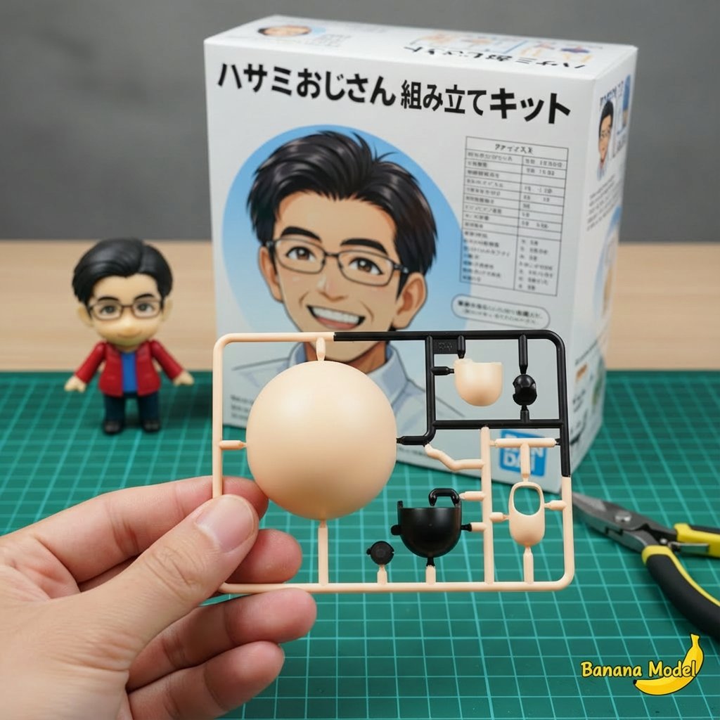 Scissor Man Figure Generation (Plastic Model and Flocked) — Nano Banana Pro AI Generated Image