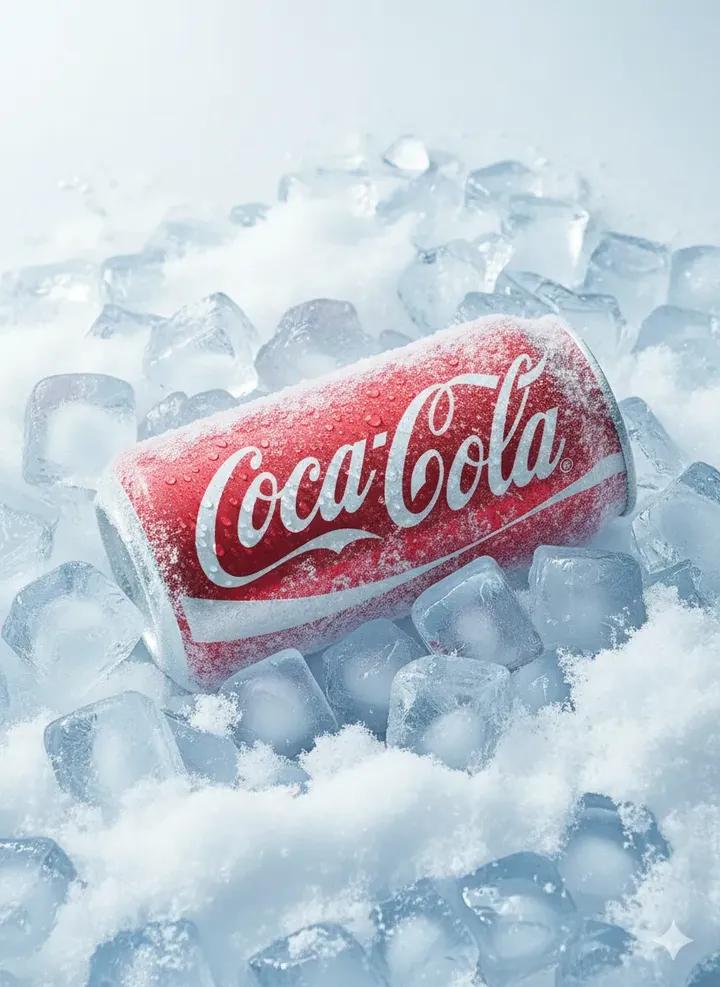 Hyper-Realistic Icy Coca-Cola Product Shot — Nano Banana Pro AI Generated Image