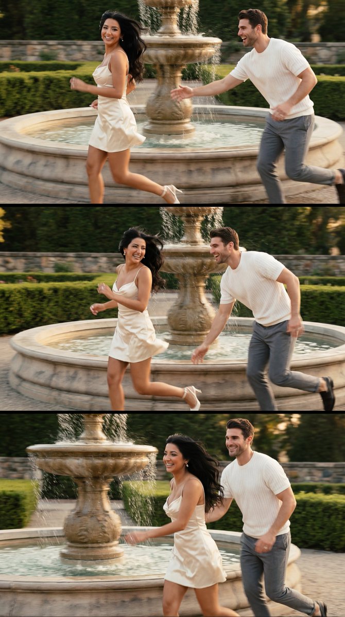 Cinematic Garden Fountain Motion Sequence Prompt — Nano Banana Pro AI Generated Image