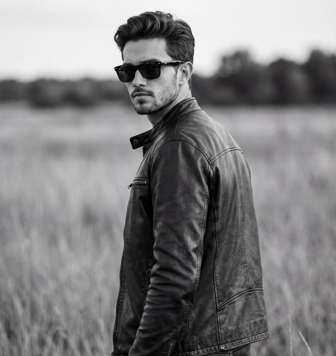 Cinematic Black and White Biker Portrait — Nano Banana Pro AI Generated Image