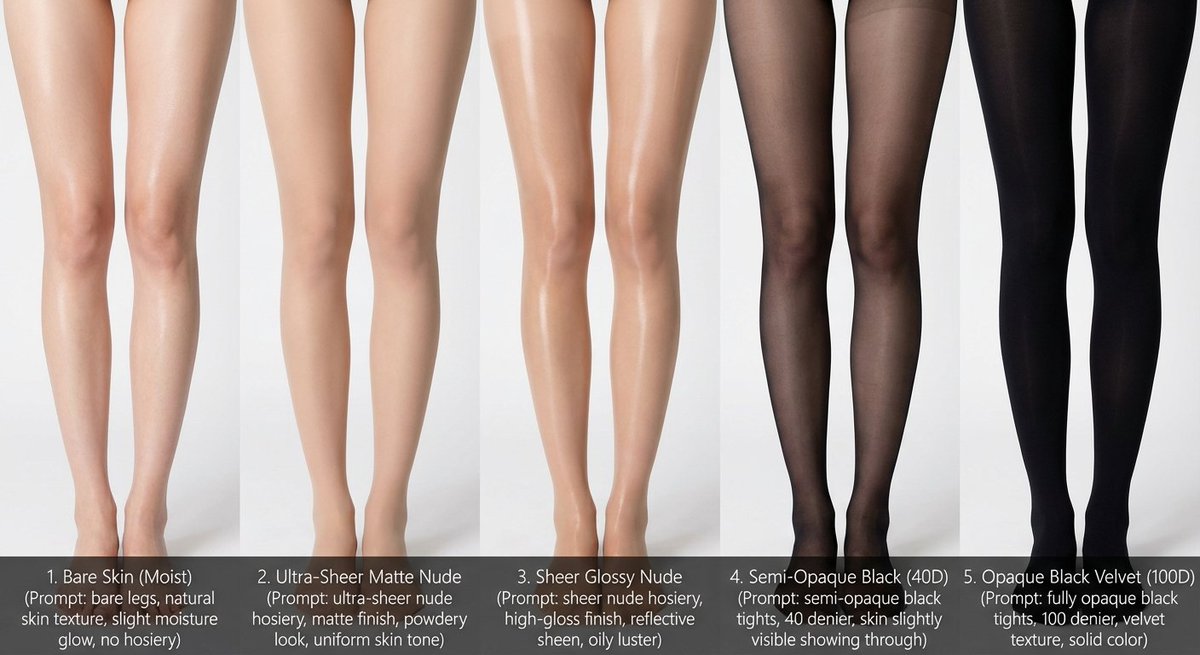 Comparative Infographic Grid Generator Prompt (Legs and Stockings) — Nano Banana Pro AI Generated Image