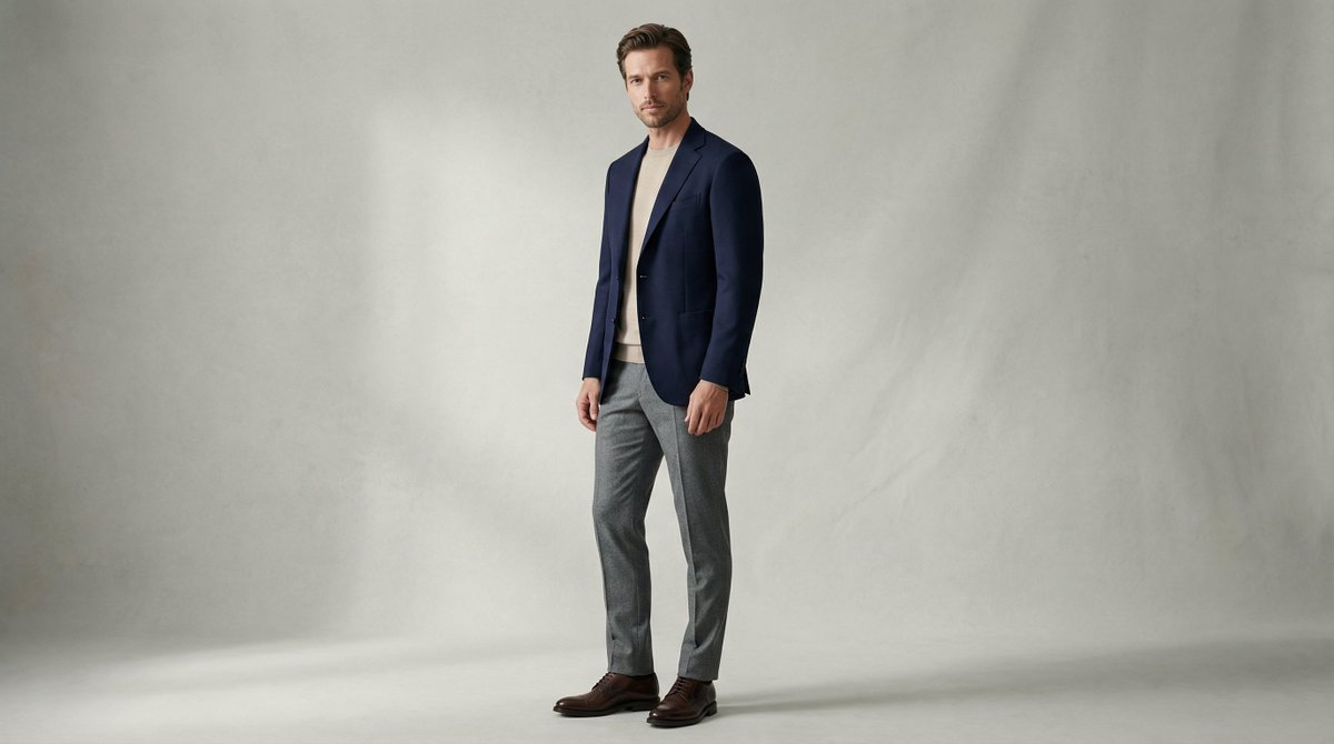 Fashion Magazine Style Photo of a Male Model in Office Casual — Nano Banana Pro AI Generated Image