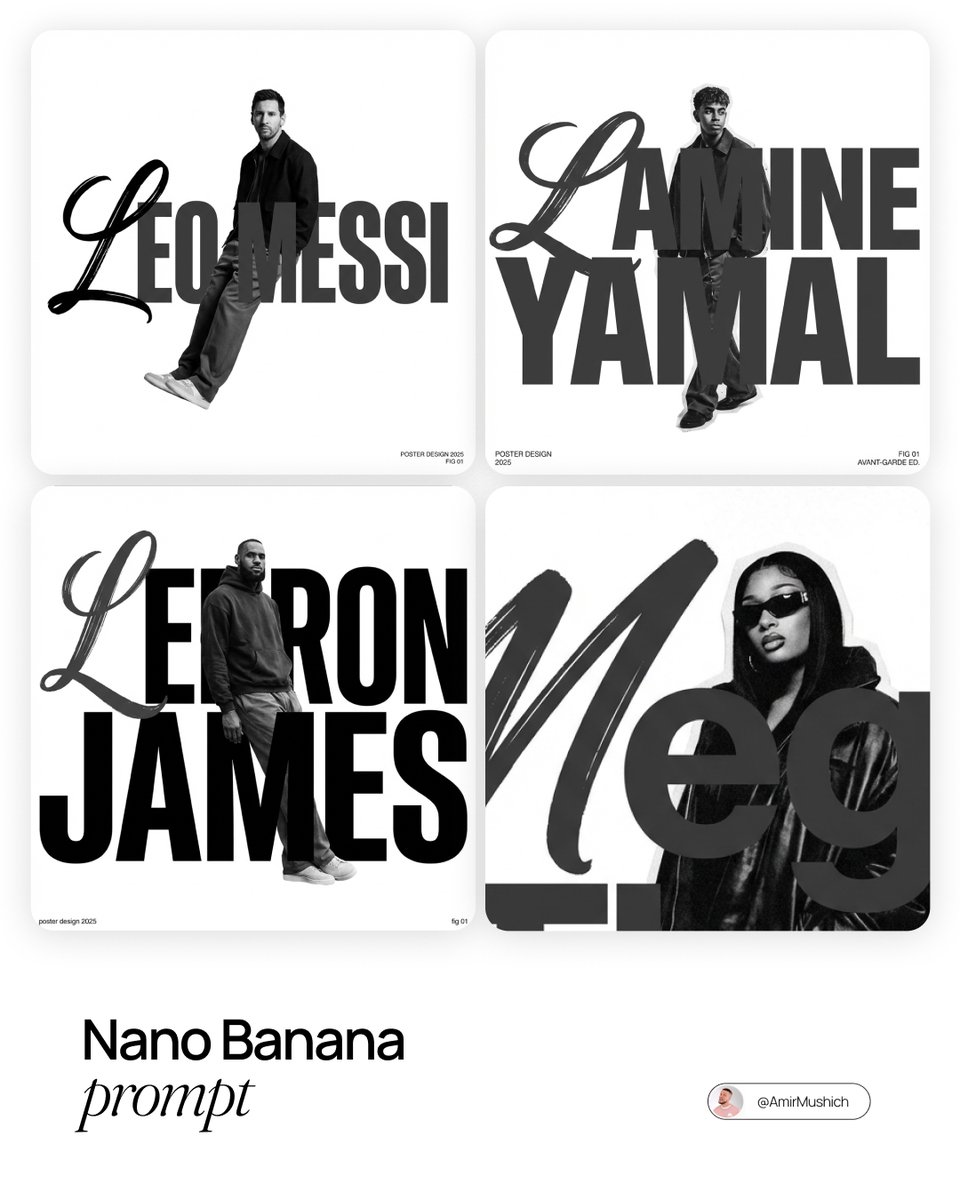 Asymmetric Grid Poster Design Prompt — Nano Banana Pro AI Generated Image