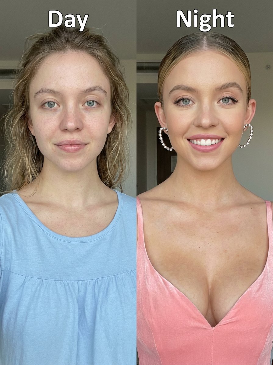 Day vs. Night Split Portrait Comparison — Nano Banana Pro AI Generated Image
