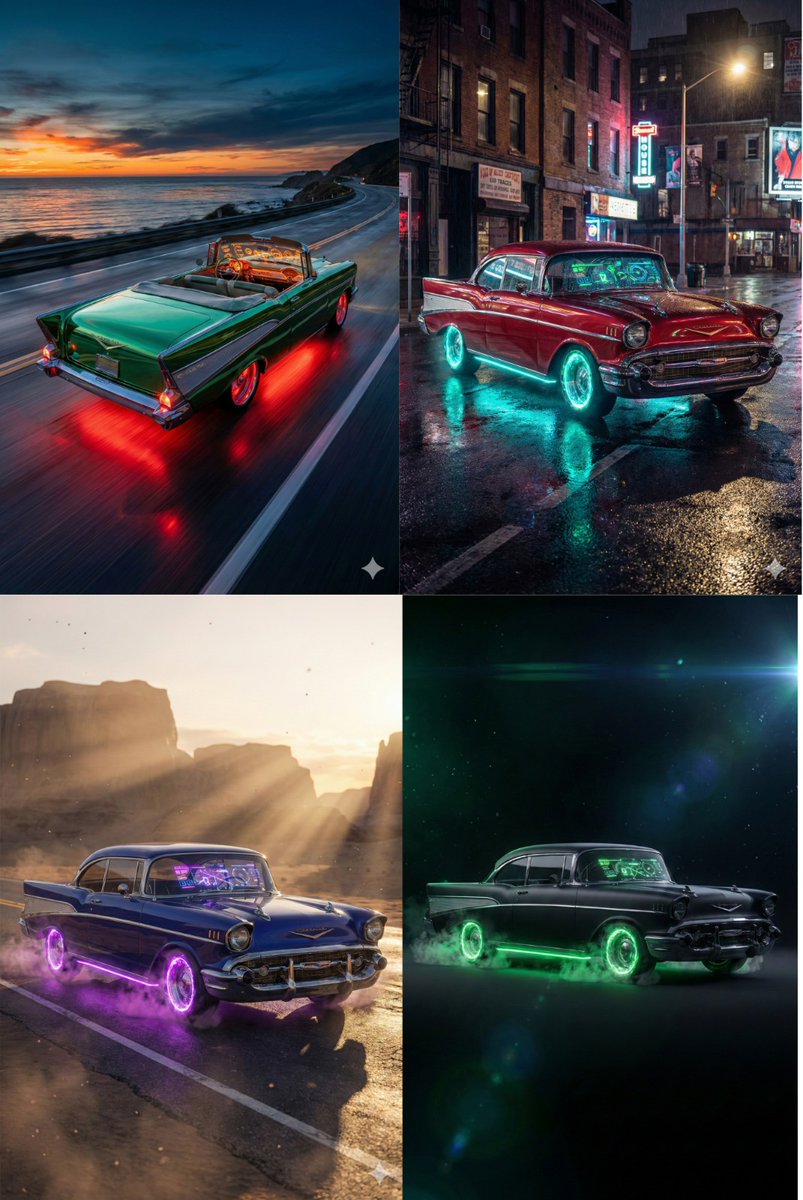 Retro-Futuristic Muscle Car Prompt — Nano Banana Pro AI Generated Image