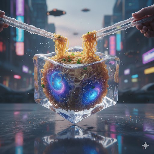 Ultra-Photorealistic Cinematic Food Action Shot of Noodles — Nano Banana Pro AI Generated Image
