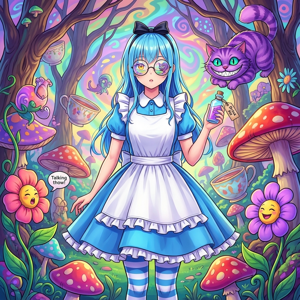 Alice in Wonderland Transformation Prompt — Nano Banana Pro AI Generated Image