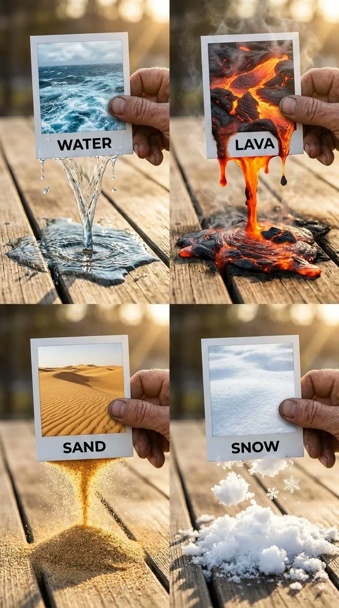 Elemental Physics Spill Collage Prompt — Nano Banana Pro AI Generated Image