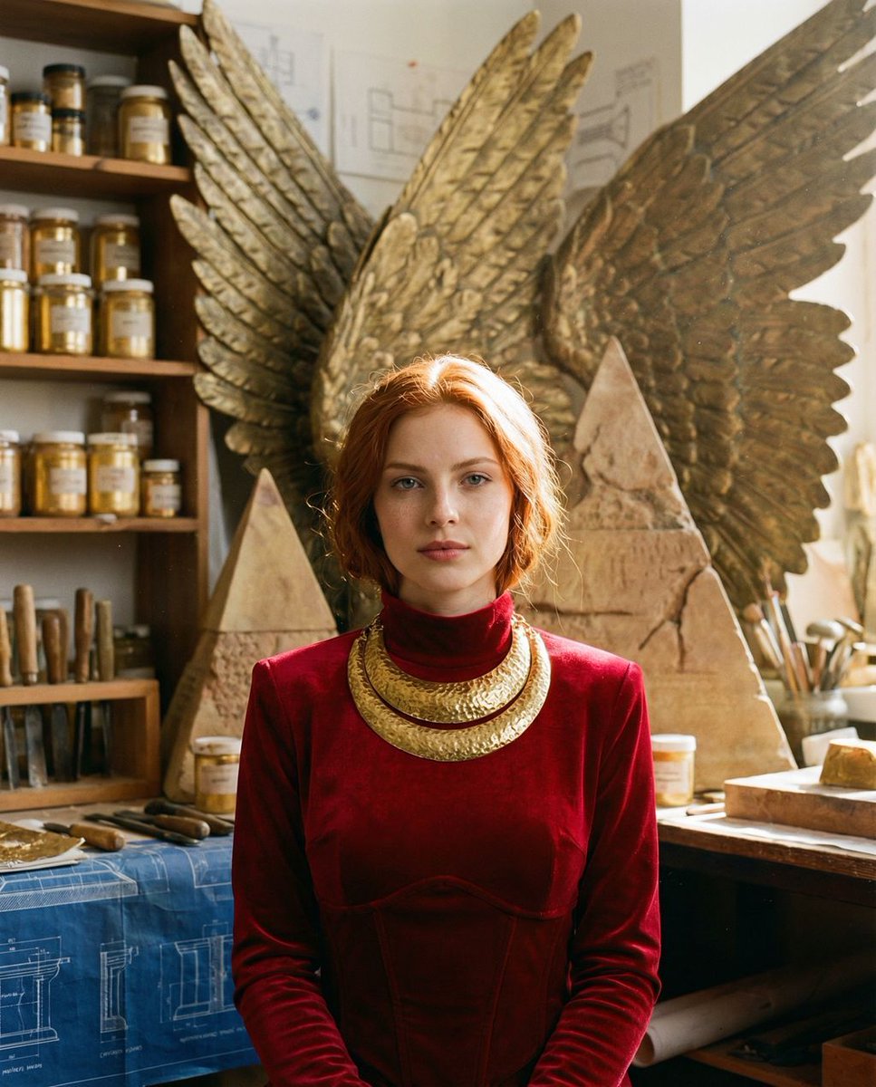 Ancient Restoration Atelier Editorial Portrait — Nano Banana Pro AI Generated Image