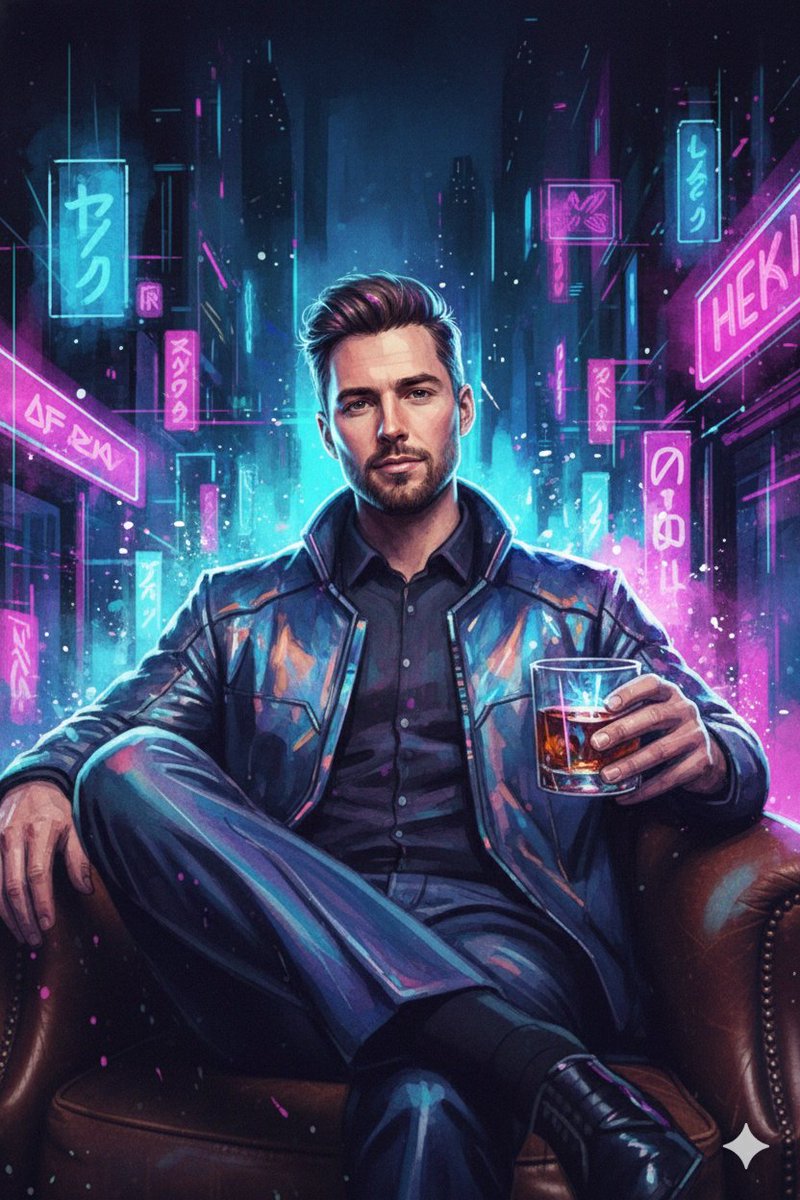 Neon Cyberpunk Watercolor Fusion Illustration Prompt — Nano Banana Pro AI Generated Image