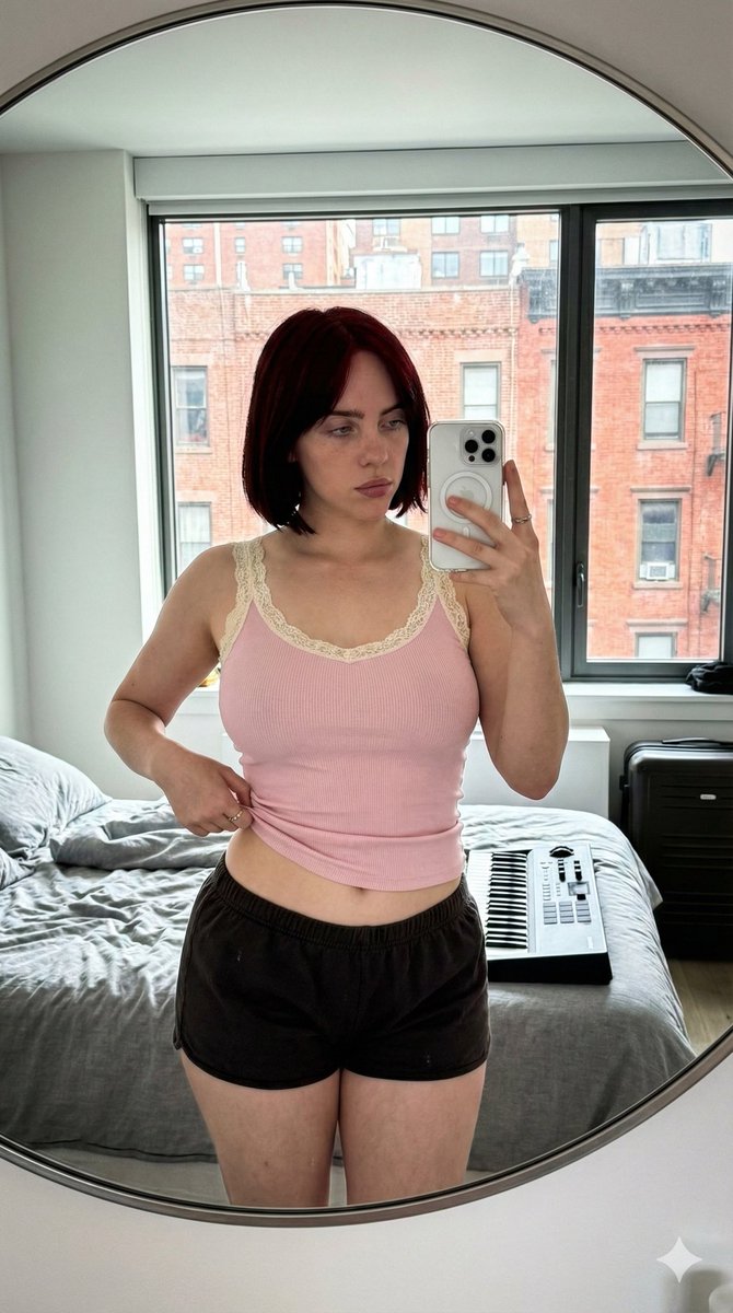 Ultra-Wide Candid Mirror Documentation Portrait Prompt — Nano Banana Pro AI Generated Image