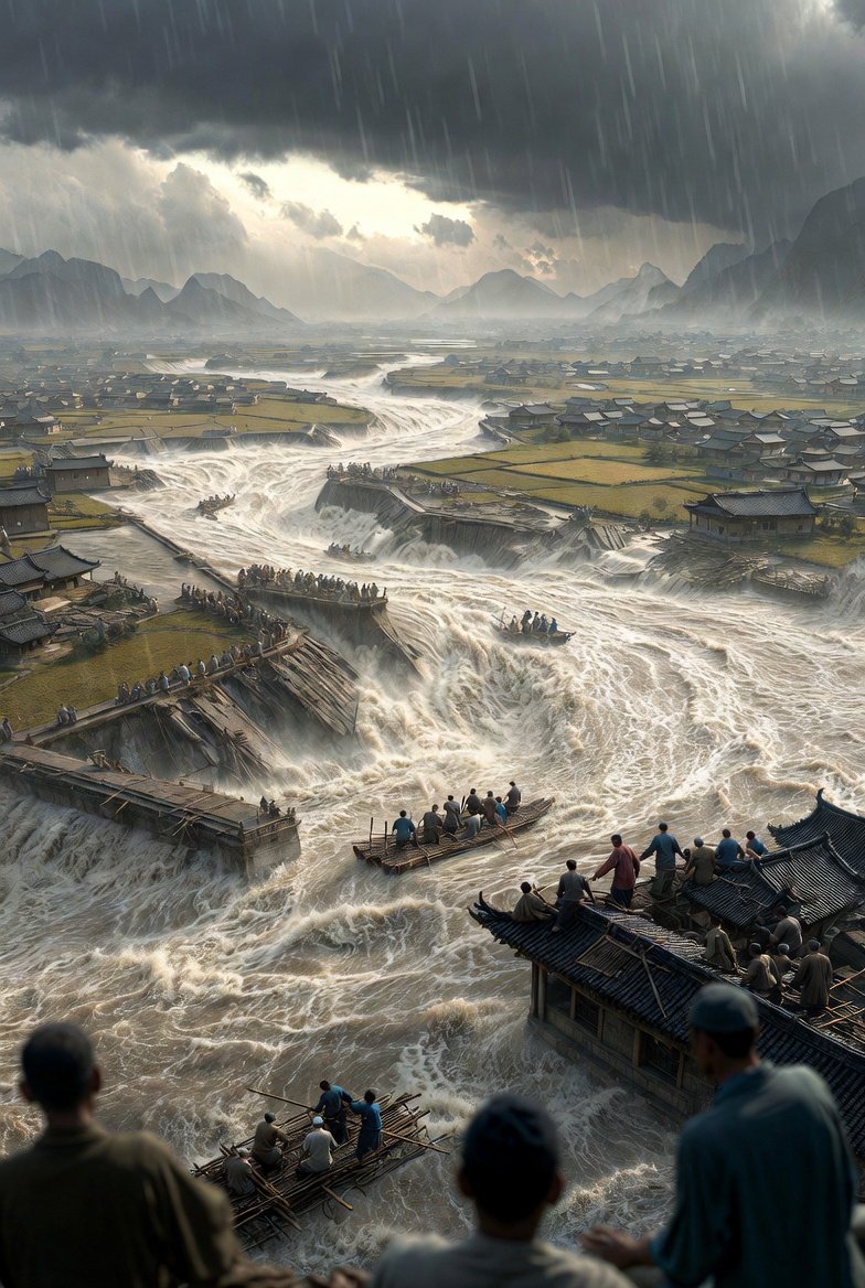 Historical Epic Scene: 1887 Yellow River Flood — Nano Banana Pro AI Generated Image